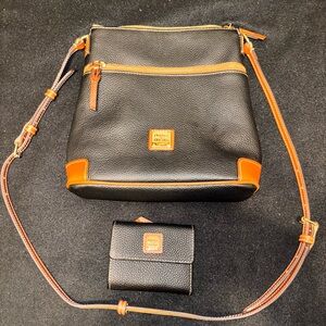 Dooney & Bourke Black and Tan Crossbody Bag